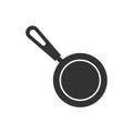 Frying pan icon in flat style. Cooking pan illustration on white Royalty Free Stock Photo