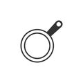 Frying pan icon in flat style. Cooking pan illustration on white Royalty Free Stock Photo