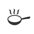 Frying pan icon in flat style. Cooking pan illustration on white Royalty Free Stock Photo