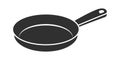 Frying pan icon in flat style. Kitchen equipment vector illustration on isolated background. Kitchenware sign business concept Royalty Free Stock Photo