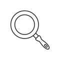 Frying pan icon in flat style. Kitchen equipment vector illustration on isolated background. Kitchenware sign business concept Royalty Free Stock Photo