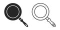 Frying pan icon in flat style. Kitchen equipment vector illustration on isolated background. Kitchenware sign business concept Royalty Free Stock Photo