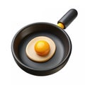 A frying pan icon with sunny-side-up egg Royalty Free Stock Photo