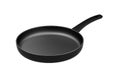 Frying pan isolated on white background. Black color. Royalty Free Stock Photo