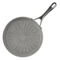 Frying pan with non-stick coating on a white isolated background. New gray frying pan, clipart for inserting into a Royalty Free Stock Photo