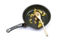 Frying pan with potato. Royalty Free Stock Photo