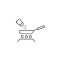 Frying pan and salt vector icon symbol isoalted on white background Royalty Free Stock Photo