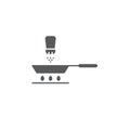 Frying pan and salt vector icon symbol isoalted on white background Royalty Free Stock Photo