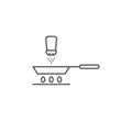 Frying pan and salt vector icon symbol isoalted on white background