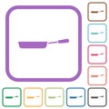 Frying pan side view simple icons Royalty Free Stock Photo