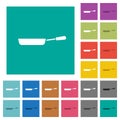 Frying pan side view square flat multi colored icons Royalty Free Stock Photo