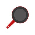 frying pan vector illustration omelette pan isolated top view Flat design style Logo Icon