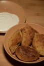 Frying pies, pasty on a pan. Patties in the pan. Homemade. Fried patties.Pasties on frying pan