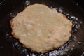 Frying potato pancakes, latkes or boxties Royalty Free Stock Photo