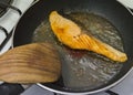 Frying Salmon in non stick pan