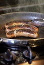 Frying Sausages in a Pan