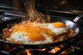 Frying a Tasty Homemade Breakfast Egg.AI Generated