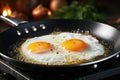 Frying a Tasty Eggs for Breakfast. AI Generated