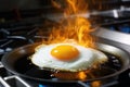 Frying a Tasty Homemade Breakfast Egg. AI Generated