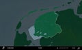 Fryslan highlighted, Netherlands. Physical Royalty Free Stock Photo