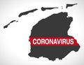 Fryslan NETHERLANDS province map with Coronavirus warning illustration