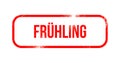 FrÃÂ¼hling - red grunge rubber, stamp Royalty Free Stock Photo