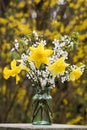 Spring flower bouquet in glass Royalty Free Stock Photo