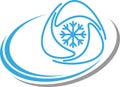Three drops, temperature logo, air conditioning logo, air conditioning logo, ventilation logo