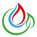 Water and flame, Drops of water and fire, plumber logo, tools logo, plumber icon, logo