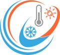 Thermometer, Sun and snowflake, temperature logo, air conditioning logo, air conditioning logo, ventilation logo