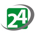 24 hours sign, around the clock, icon and button, 24 number logo and icon