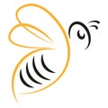 Bee in flight, bumblebee in flight, animal logo, insect logo, logo and icon