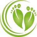 Leaves as Feet, physiotherapy and podiatry background, massage and foot care background, logo Royalty Free Stock Photo