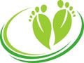 Leaves as Feet, physiotherapy and podiatry background, massage and foot care background, logo Royalty Free Stock Photo