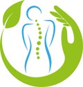 Hand and person, Naturopath and Chiropractor logo, orthopedics and massage logo, icon