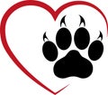 Cats paw, paw logo, cats logo, button and logo, animals logo Royalty Free Stock Photo