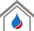 House, water, flame, plumber logo, tools logo, plumber icon, logo