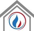 House, water, flame, plumber logo, tools logo, plumber icon, logo Royalty Free Stock Photo
