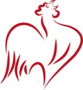 Rooster in red logo, rooster logo, chicken logo, domestic chicken logo, chicken background