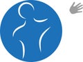 Person in motion, hand, hand rehabilitation logo, hand therapy logo, occupational therapy logo, massage logo Royalty Free Stock Photo