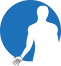 Person in motion, hand, hand rehabilitation logo, hand therapy logo, occupational therapy logo, massage logo Royalty Free Stock Photo