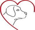 Dog and heart logo, Dog, Button and Logo, Animals Logo, Dogs Logo