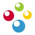 Four circles, sphere colored logo, services logo, web and internet logo, IT services logo, finance logo Royalty Free Stock Photo