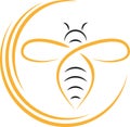 Bee in flight, bumblebee in flight, animal logo, insect logo, logo and icon Royalty Free Stock Photo
