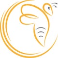 Bee in flight, bumblebee in flight, animal logo, insect logo, logo and icon Royalty Free Stock Photo