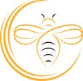 Bee in flight, bumblebee in flight, animal logo, insect logo, logo and icon Royalty Free Stock Photo