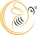 Bee in flight, bumblebee in flight, animal logo, insect logo, logo and icon Royalty Free Stock Photo
