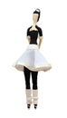 FS-Handmade isolated doll ballerina in white skirt