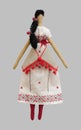 FS-Handmade isolated doll girl in Ukrainian folk style dress