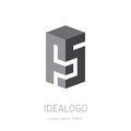 FS initial logo. F and S Vector design element or 3d icon. F5 in